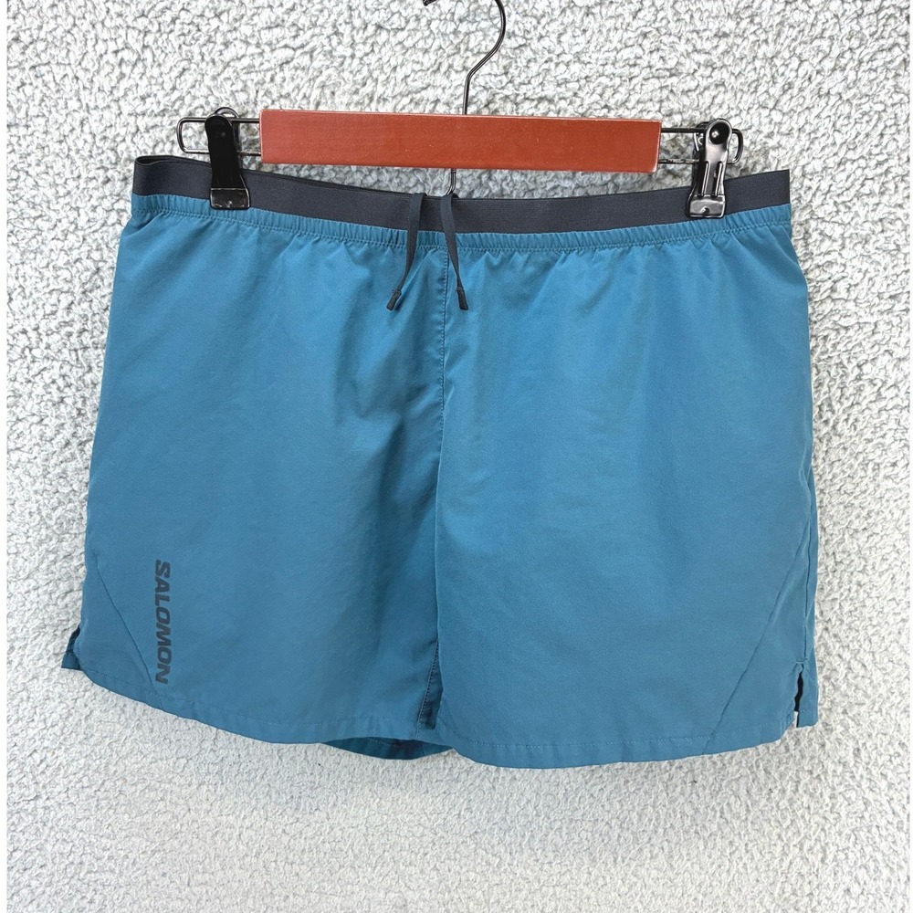 Salomon Cross Running Shorts Mens Size S Blue Athletic Gym Trail Workout Fitness